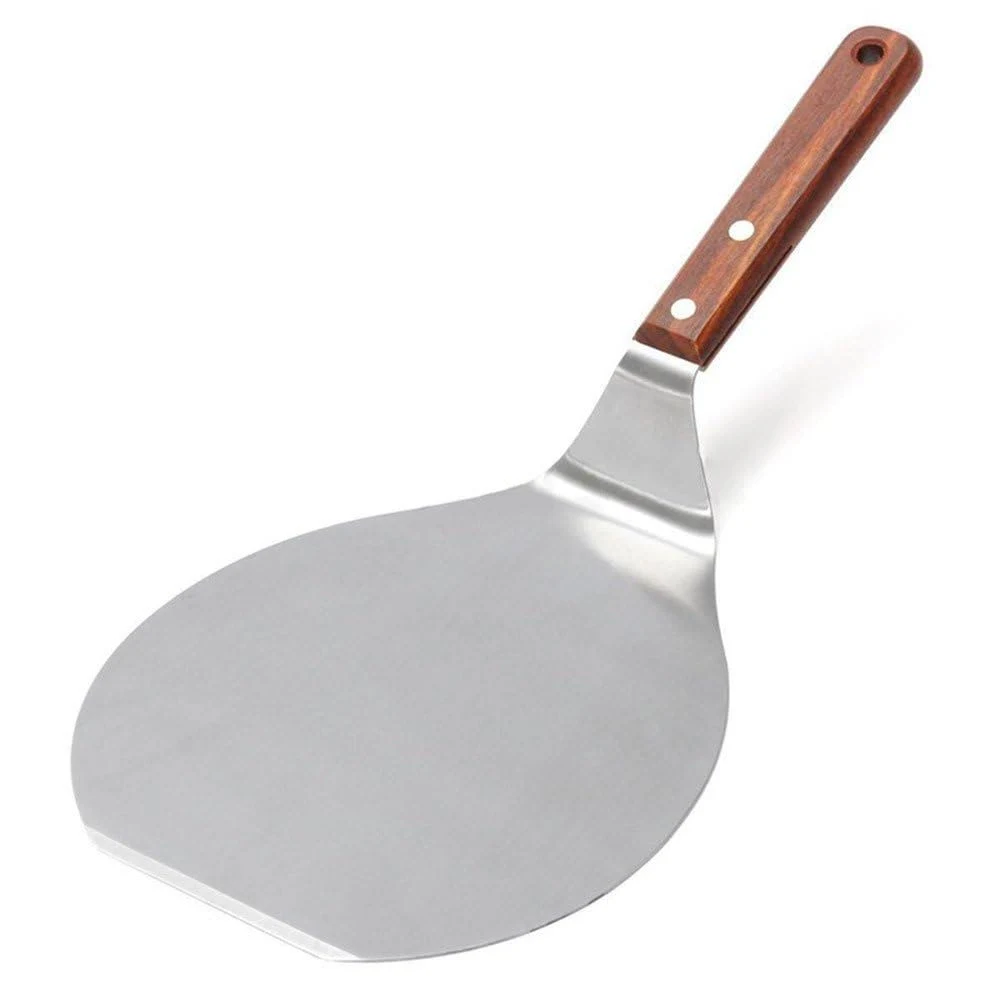 IUAQDP Stainless Steel Pizza Spatula Peel Shovel Cake Lifter Wood Handle Plate H