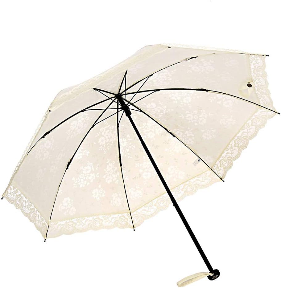 Vintage Lace Parasol, Women's Outdoor UV Sun Parasol Flower Embroidery Folding Umbrella, Lace Pattern for Small Umbrella Series Full of Feminine