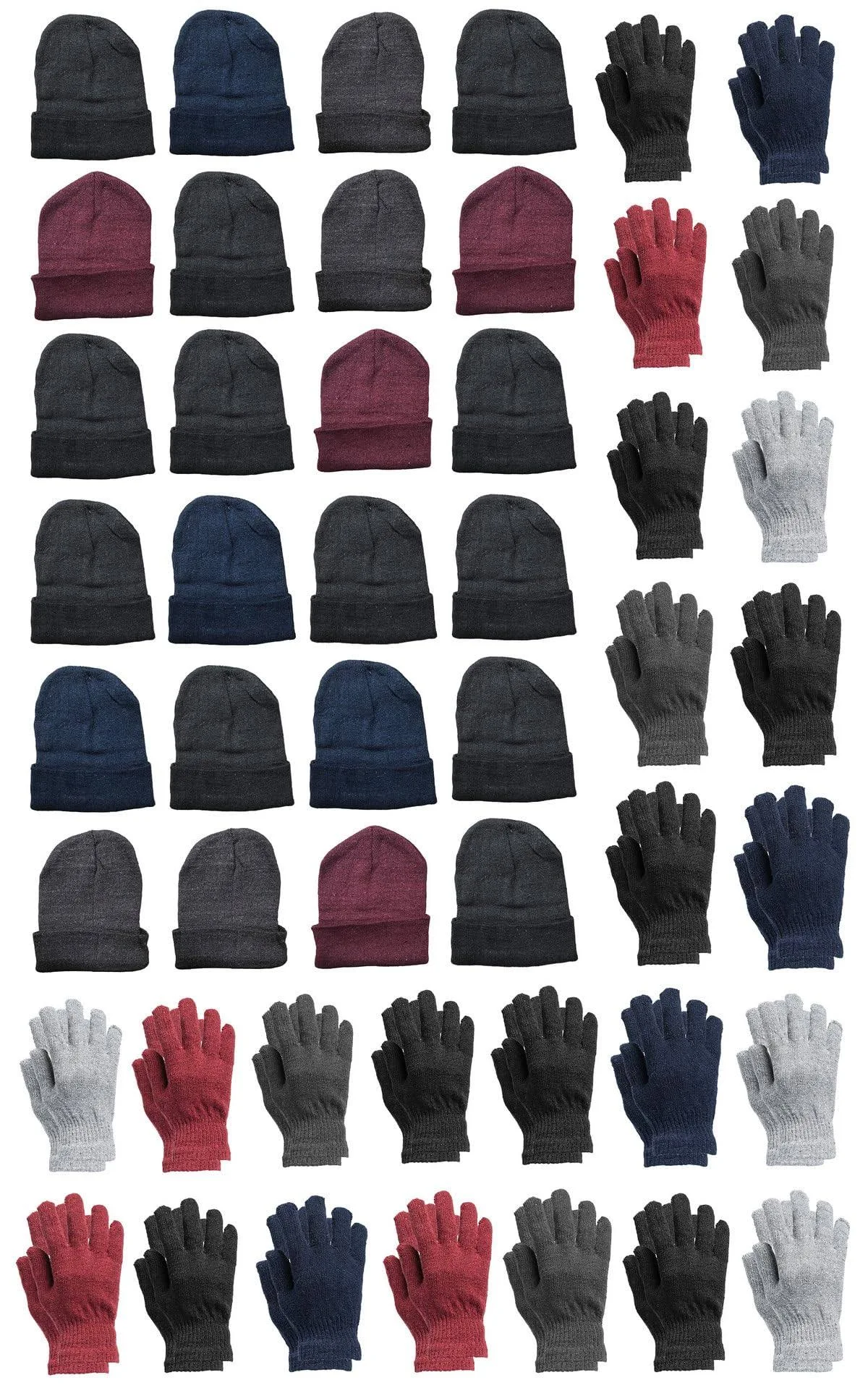 Yacht & Smith Unisex Winter Thermal Beanies Skull Caps (48 Pack)