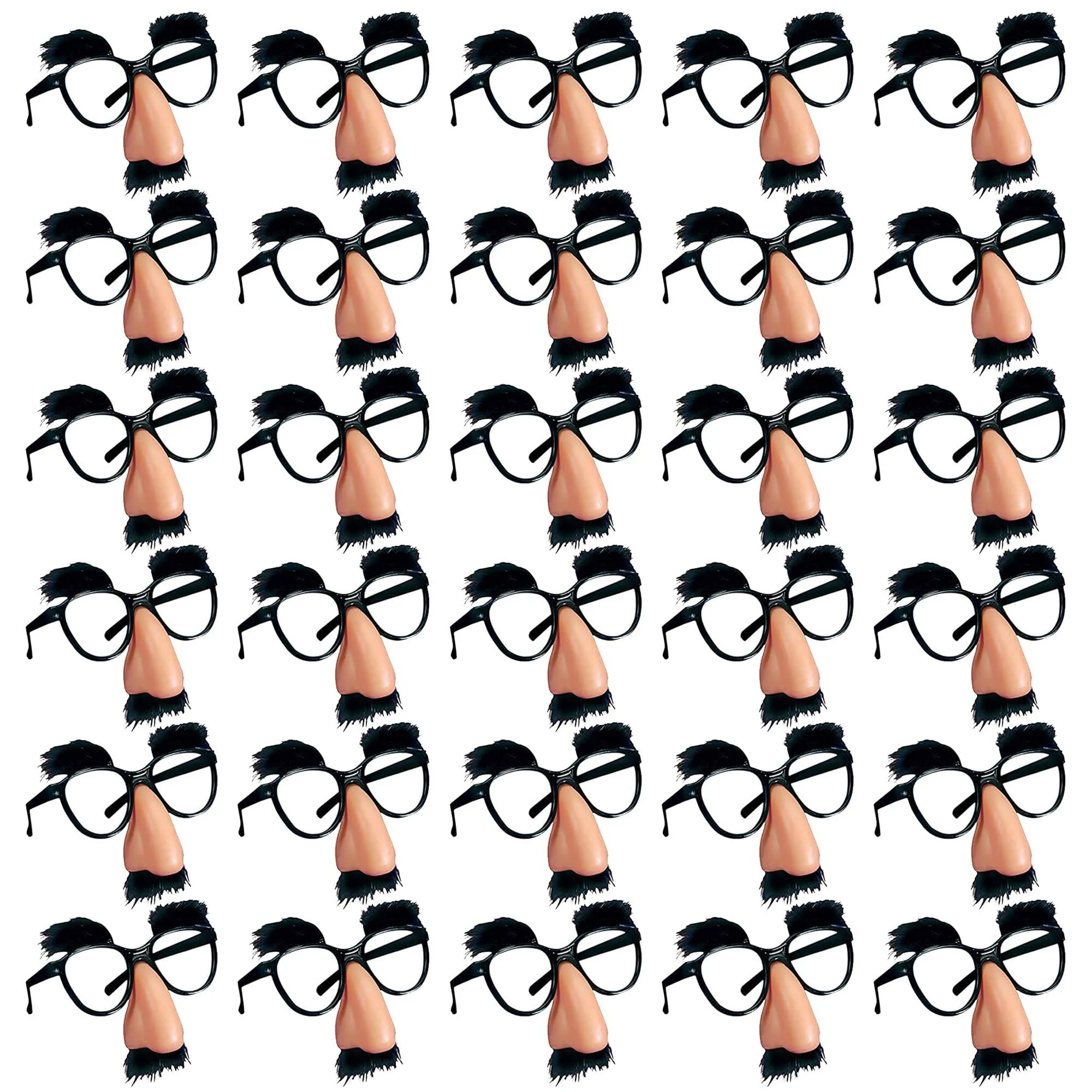 PPXMEEUDC 30 Pcs Disguise Glasses with Funny Nose Funny Glasses with Eyebrows and Mustache Party Favors for Costume Hall