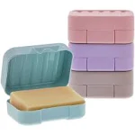 Soap Holder Travel Cases In 4 Colors 4.5 X 1.8 X 3.3 In 4 Pack