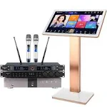 Pihaosen 2023 New Chinese Karaoke Machine Inandon-Kv-V5 Max Karaoke Player, with Reverb Wireless Microphone, 22-inch Capacitive Touch SCR