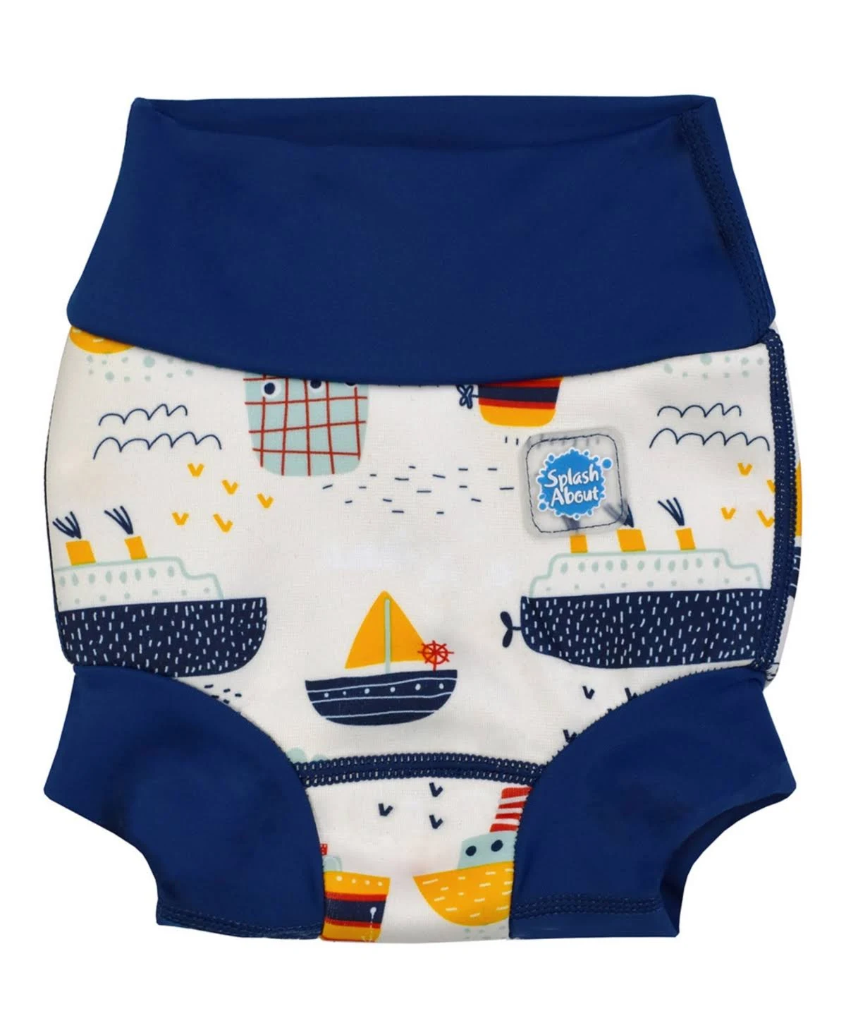 Splash About Boy's Happy Nappy Duo Swim Diaper, Tug Boats, 6-12 Months