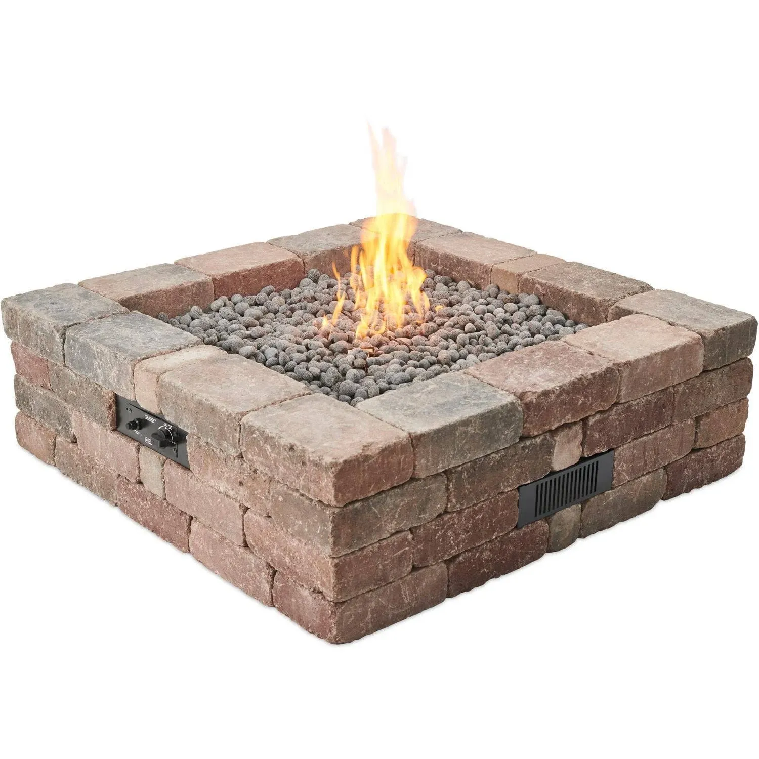 Outdoor GreatRoom Company Bronson Block Square Gas Fire Pit Kit BRON5151-K