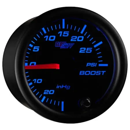 GlowShift Black 7 Color 30 PSI Boost / Vacuum Gauge