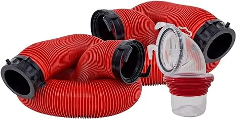 Valterra EZ Coupler 20-Foot RV Sewer Hose Kit, Sewer Hose for RV Camper, Includes 2 Attachable 10-Foot Hoses with Rotating Fittings and 90 Degree Clearview Sewer Adapter