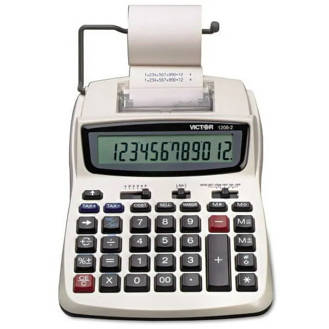 Victor 1208-2 12-Digit Compact 2-Color Printing Calculator