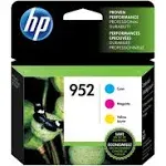 HP 952 Cyan, Magenta, Yellow Ink Cartridges (3-pack) | Works with HP OfficeJet 8702, HP OfficeJet Pro 7720, 7740, 8210, 8710, 8720, 8730, 8740 Series | Eligible for Instant Ink | N9K27AN