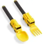 Dinneractive Utensil Set for Kids – Yellow Firefighter Themed Fork and Spoon