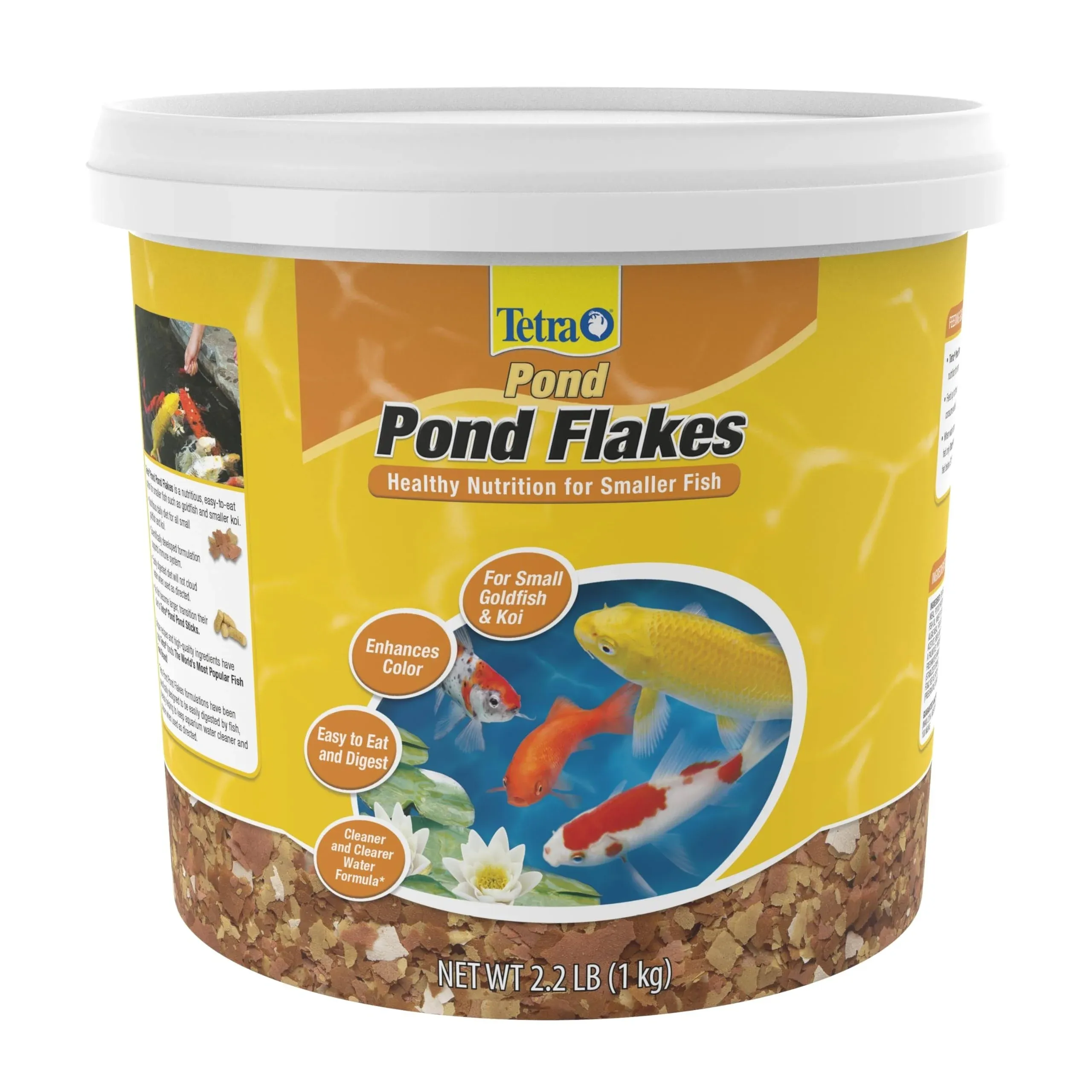 Tetra Pond Flakes Complete Nutrition for Smaller Pond Fish, Goldfish and Koi Fish, 2.2 Pounds