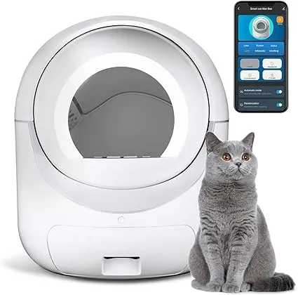 Cleanpethome Self Cleaning Cat Litter Box, Automatic Cat Litter Box with App Control