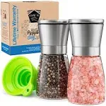 Home EC Stainless Steel Sea Salt and Pepper Grinder Set