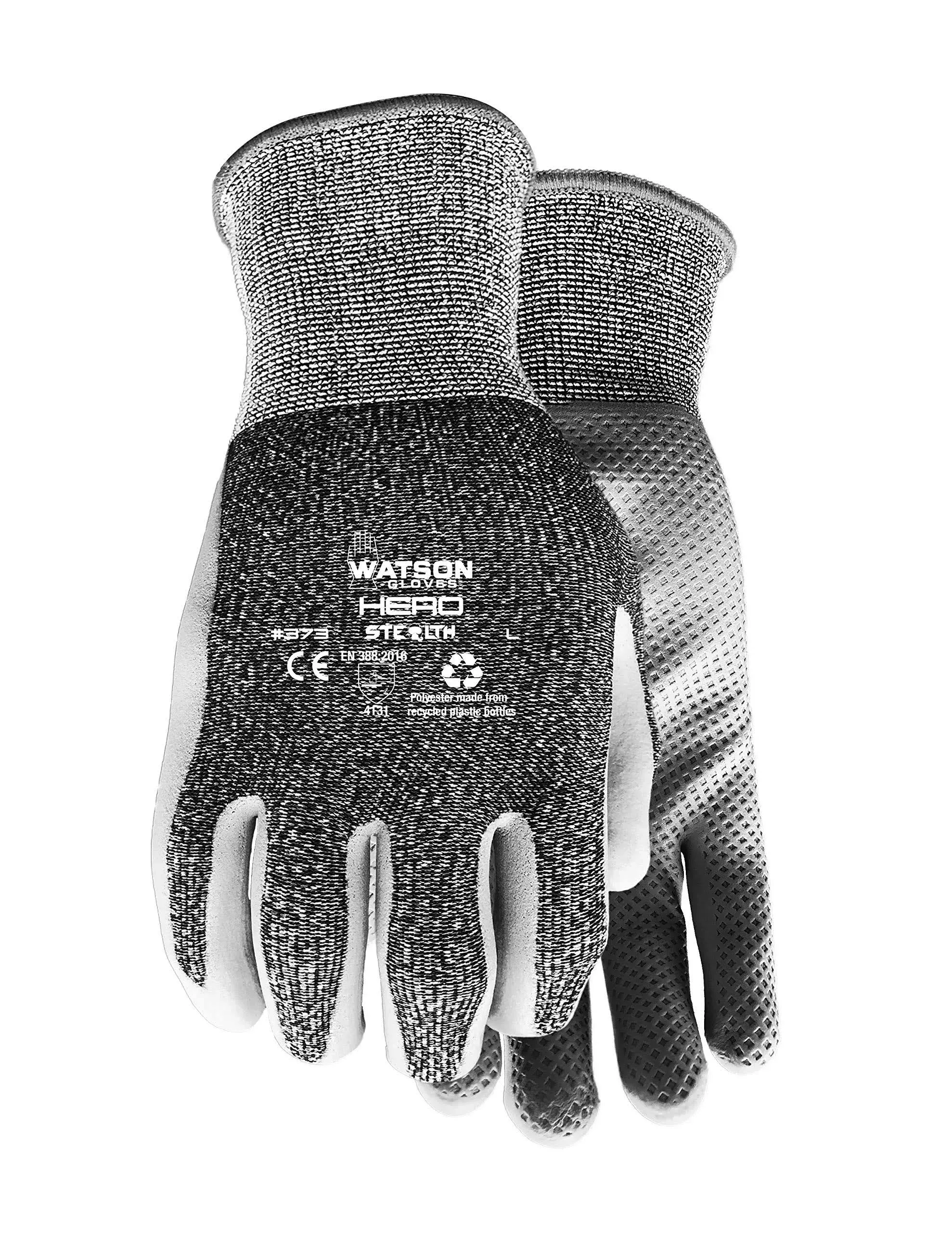 Watson Gloves 373-X Gloves Watson Stealth XL Nitrile/Polyester Knit Hero Black Black