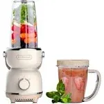 La Reveuse Personal Size Blender 300 Watts for Shakes Smoothies Seasonings Sauces with 17 oz Cup / 10 oz Mug,Retro Style