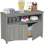 GDLF Outdoor Cabinet Console Table Sideboard for TV Stand Hot Tub Entryway Patio Deck Storage