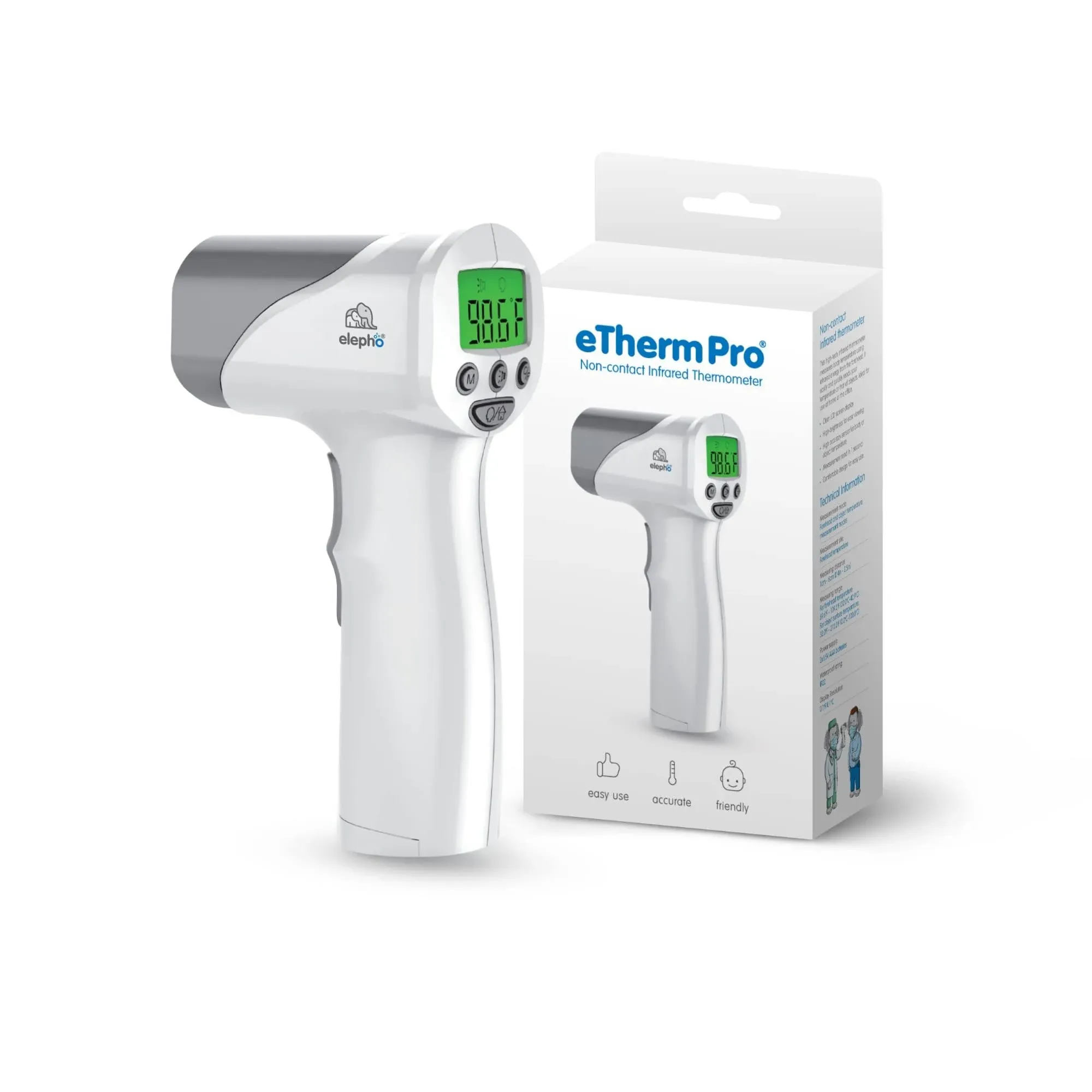 Elepho Etherm Pro Medical Quality Non-Contact IR Forehead Thermometer