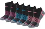 Saucony Women's Competition Series No Show Socks - 6 Pack -Black/Multicolor