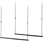 STORAGE MANIAC Hanging Closet Rod, Adjustable Width and Height Closet Hanging Organizer, Space-Saving Clothes Hanging Bar, Closet Extender Hanging Rod Double Closet Hanging Rod, 2 Pack Chrome