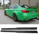 NINTE Side Skirts Fits for BMW F80 M3 F82/F83 M4 2015-2020, ABS Carbon Fiber Coating Extension Rocker Panels