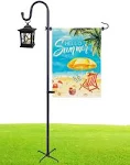 XDW-GIFTS Garden Flag Holder Stand with Shepherd Hook Upgraded Flagole with 2 Spring Stoppers and 1 Clip, Yard Garden Flag Holde