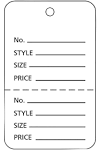 Large Unstrung White Perforated Coupon Price Tags - Case of 1,000