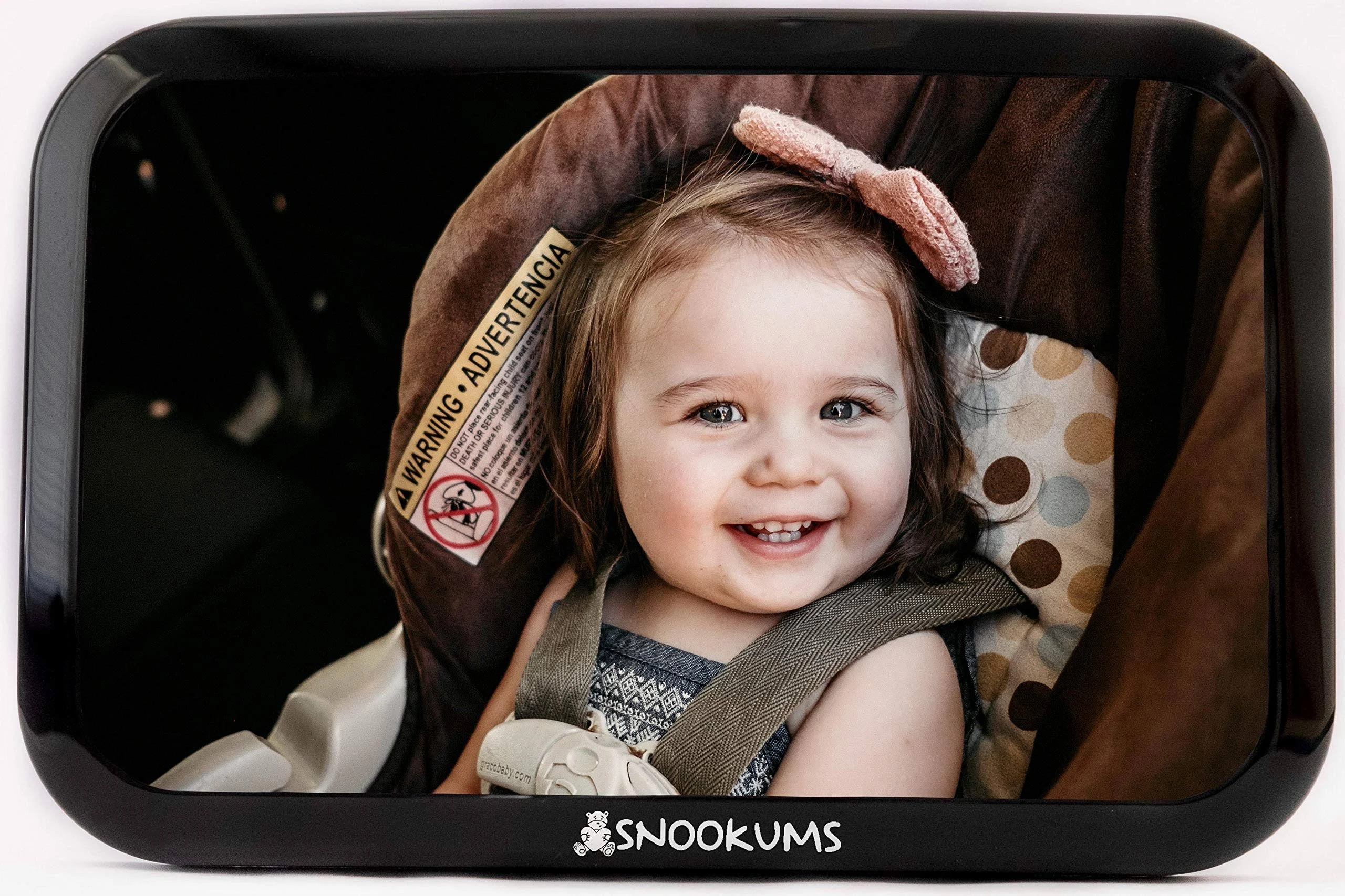 Baby Mirror for Car - Safely Monitor Infant Child in Rear Facing Car Seat - Wide View Shatterproof Adjustable Acrylic 360°for Backseat - Best Newborn Car Seat Accessories - by Snookums