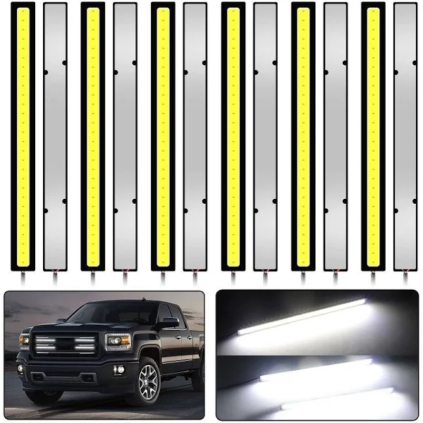 Linkstyle 12PCS 12V LED Interior Light Bar, Waterproof 28 LEDs COB Strip Light Super Bright for Truck Boat Bike RV（White）