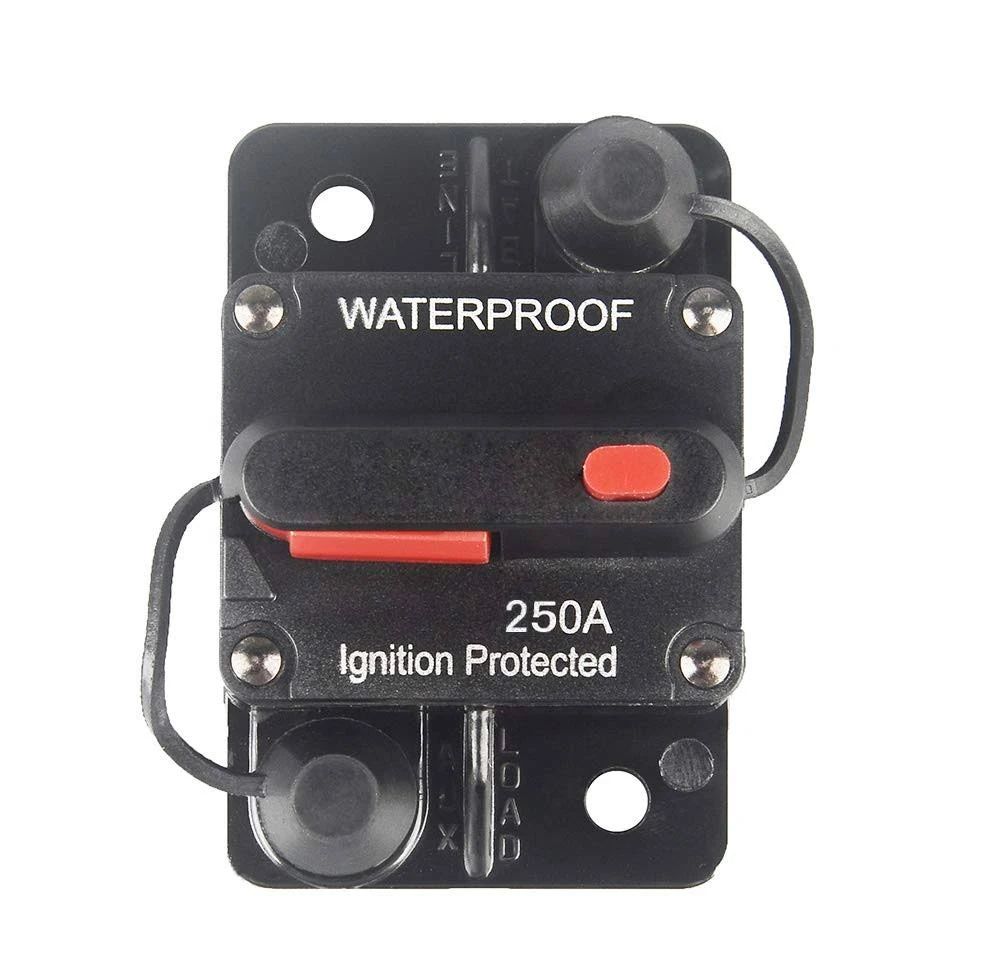 WOHHOM 250 Amp Circuit Breaker with Manual Reset 12V-36V DC Waterproof Surfac...