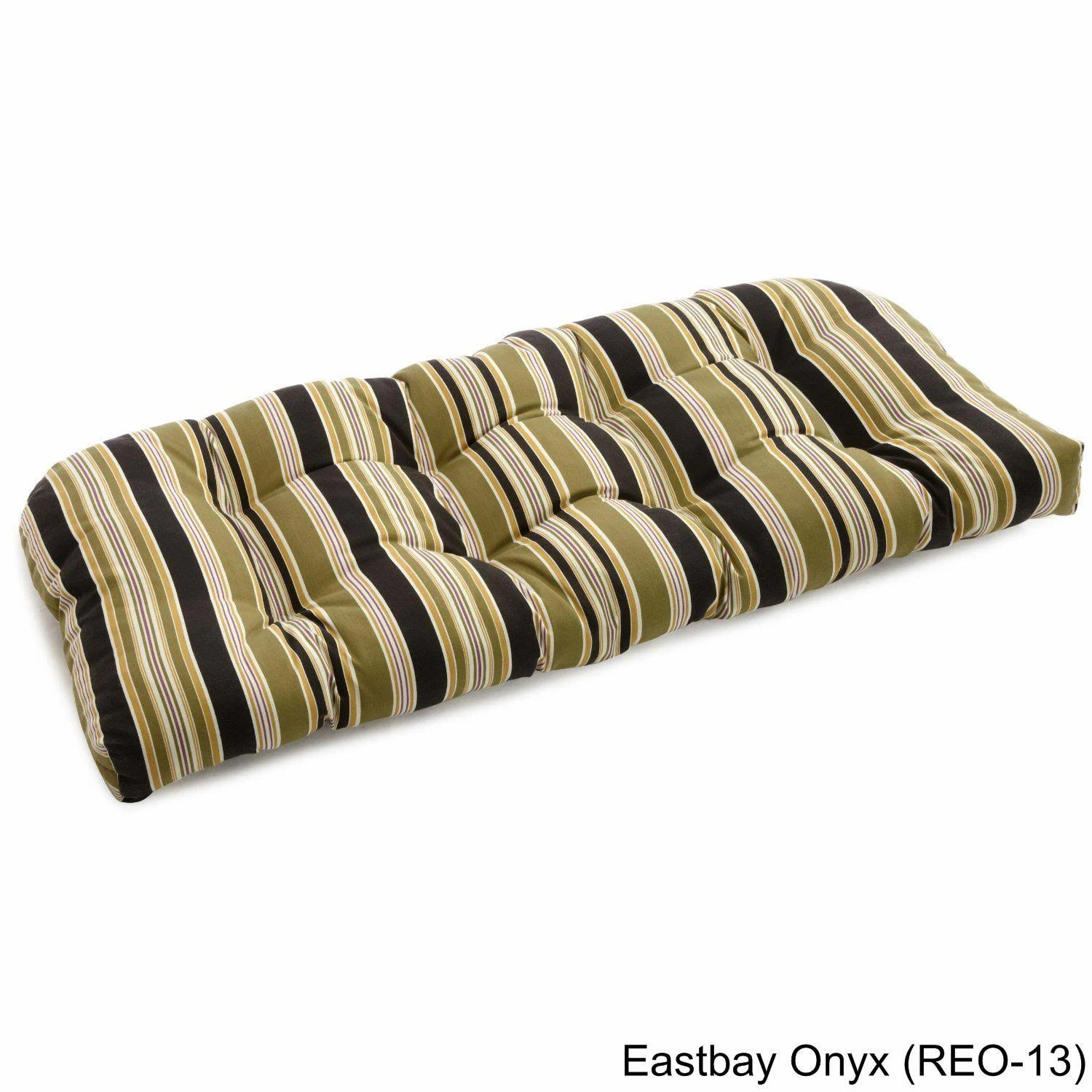 42"x19" U-Shaped Tufted Settee/Bench Cushion, Eastbay Onyx