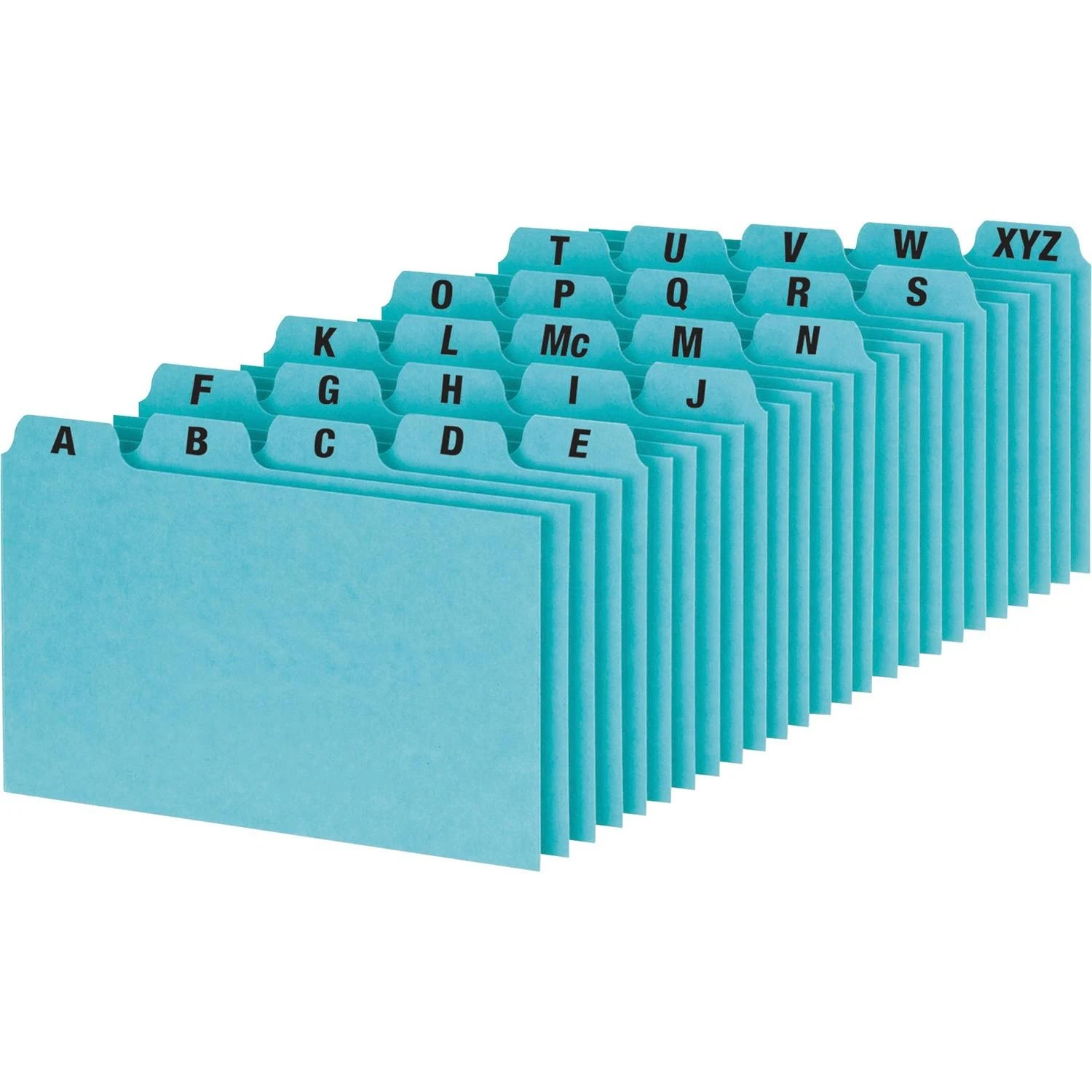 Esselte Self-tab Style Index Card Guide - Printeda To Z - 9" X 6" - 25 / Set - Blue Divider (P6925)