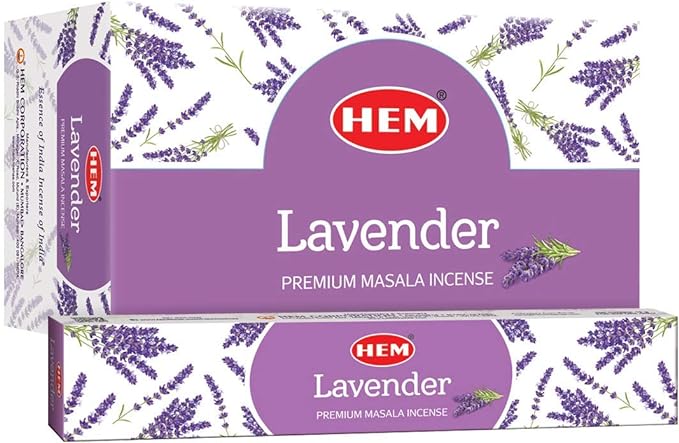 HEM Lavender Premium Masala Incense Sticks (12 Packets 15g Each)