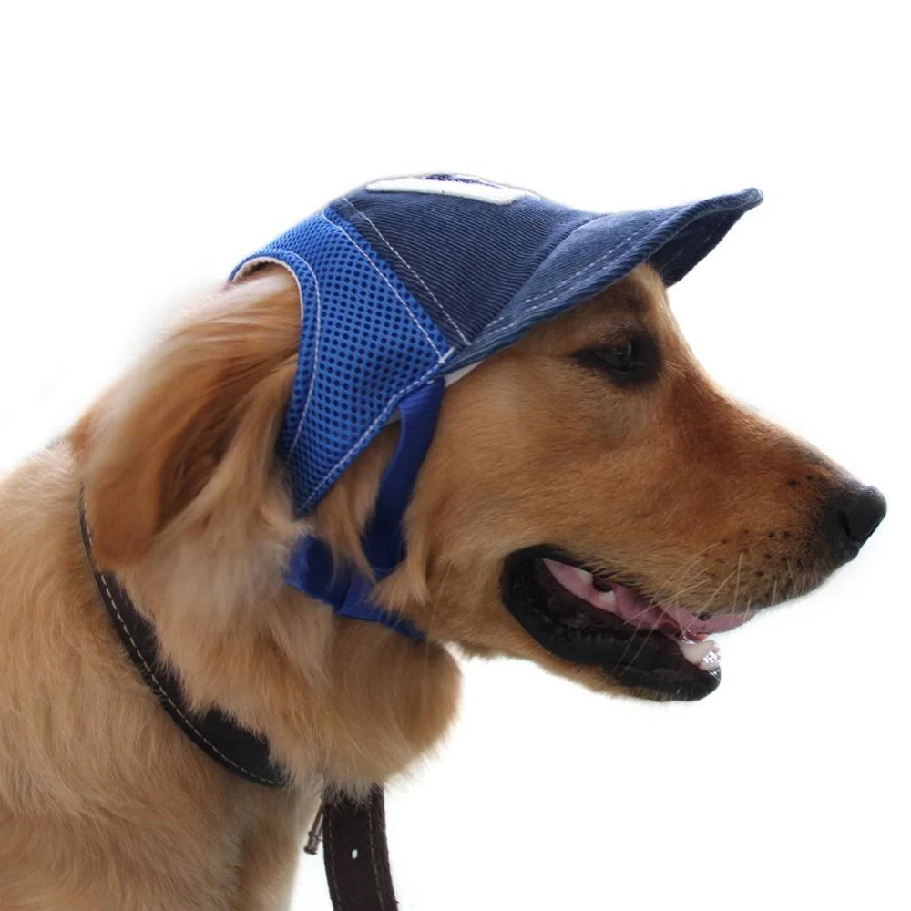 Pet Dog Baseball Cap Sport Cap Hat - Outdoor Hat Sun Protection Summer Cap for Small Medium Large Dog (Large Cap, Blue)