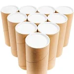 10-Pack Mailing Tubes, 3x7 Inch Round Cardboard Mailers with Caps for Posters