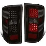 DNA Motoring TL-CSIL15-LED-BK-SM For 2014-2019 Chevy Silverado / GMC Sierra 1500 2500 3500 HD LED Tail Brake Lights ( Black Housing Smoked Lens )