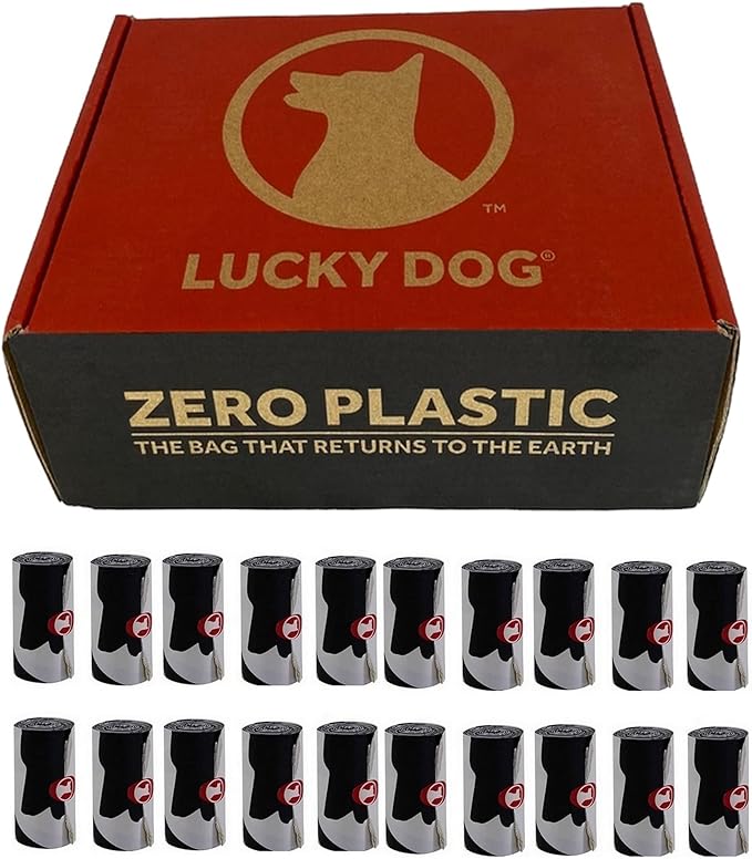 Lucky Dog Zero Plastic Compostable Poop Bags, 20 Roll Pack, 240 Bags, N/A