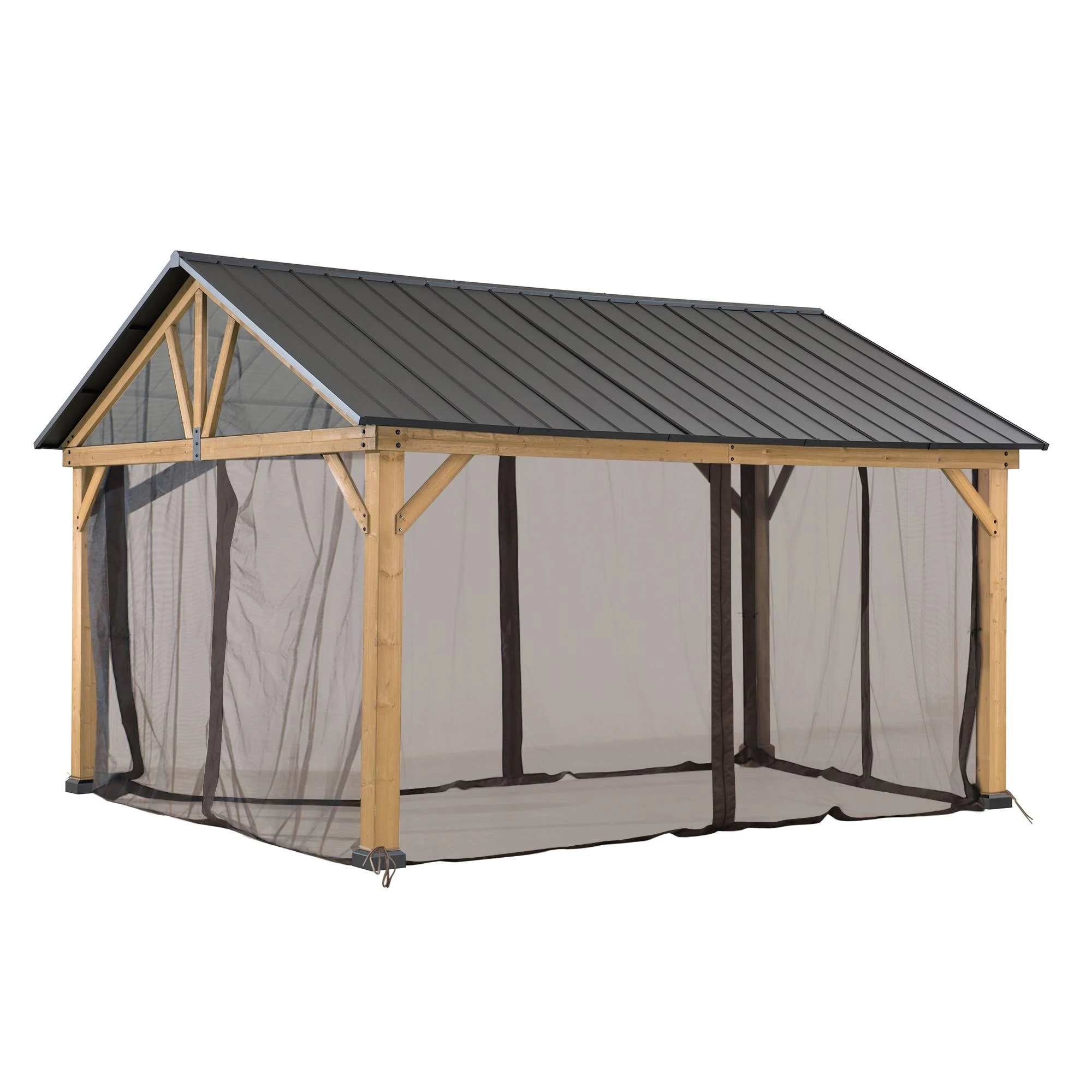 Sunjoy 126-in x 81.89-in Tan and Brown Canopy Insect Net