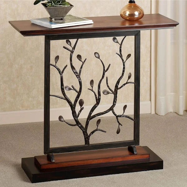 Touch of Class Baytree Sofa Table - Black - Leafy Branches Open Design - Console Table for Bedroom, Dining Room, Living Room, Entryway, Foyer, Hallway, Office - Nature Inspired Creation