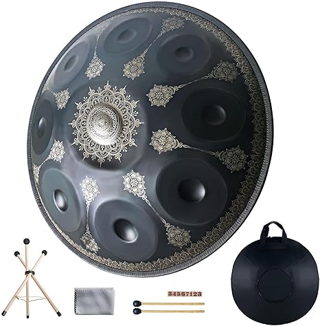 Handpan Drum for Adults,440HZ Hand Pan 9 Note 22 Inches D Minor Musical Handp...