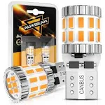 Auxbeam Upgraded 194 LED Bulbs Amber Yellow,400% Brighter Extremely Bright Canbus Error Free 168 2825 T10 W5W LED Light Bulbs for License Plate Lights Interior Lights Dome Map Light, 30-SMD, 2PCS