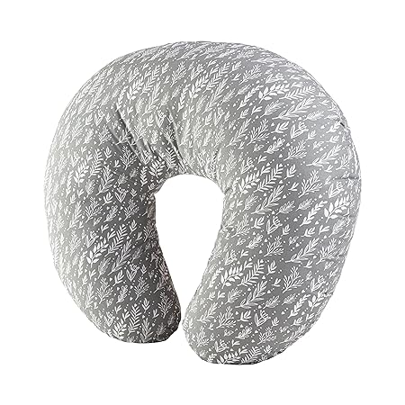 Dr. Brown's Breastfeeding Pillow with Removable Cover for Nursing Mothers, Machine Washable, Cotton Blend, Gray