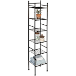 Honey-Can-Do 6-Tier Space-Saving Shelving Tower,Black