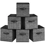 Set of 6 Storage Cubes Black