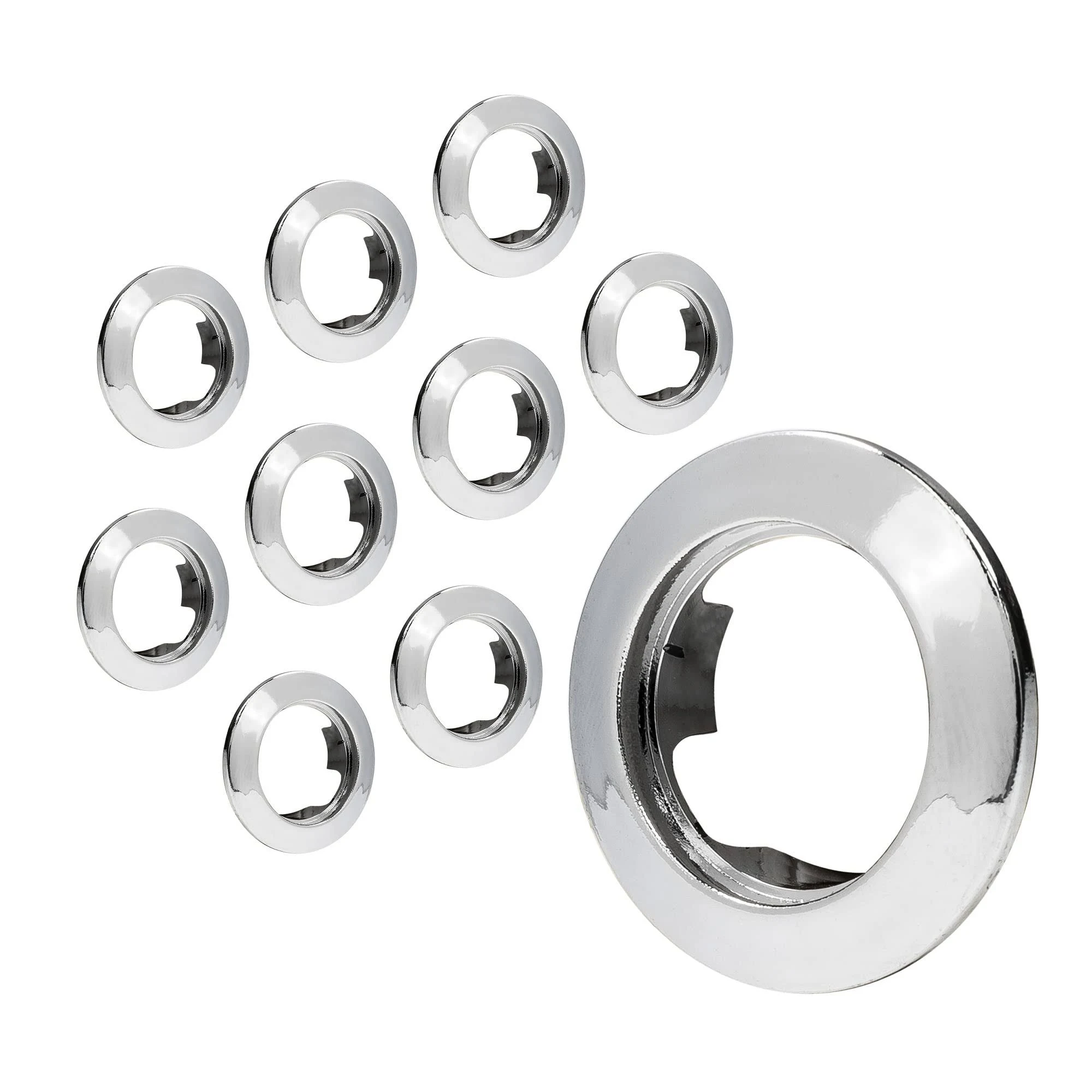 10pc 3/4 Inch Round Marker Light Chrome Bezel Snap-On Install Trailer Clearance