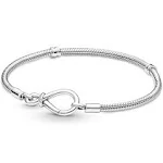 Pandora Moments Infinity Knot Snake Chain Bracelet, 21cm