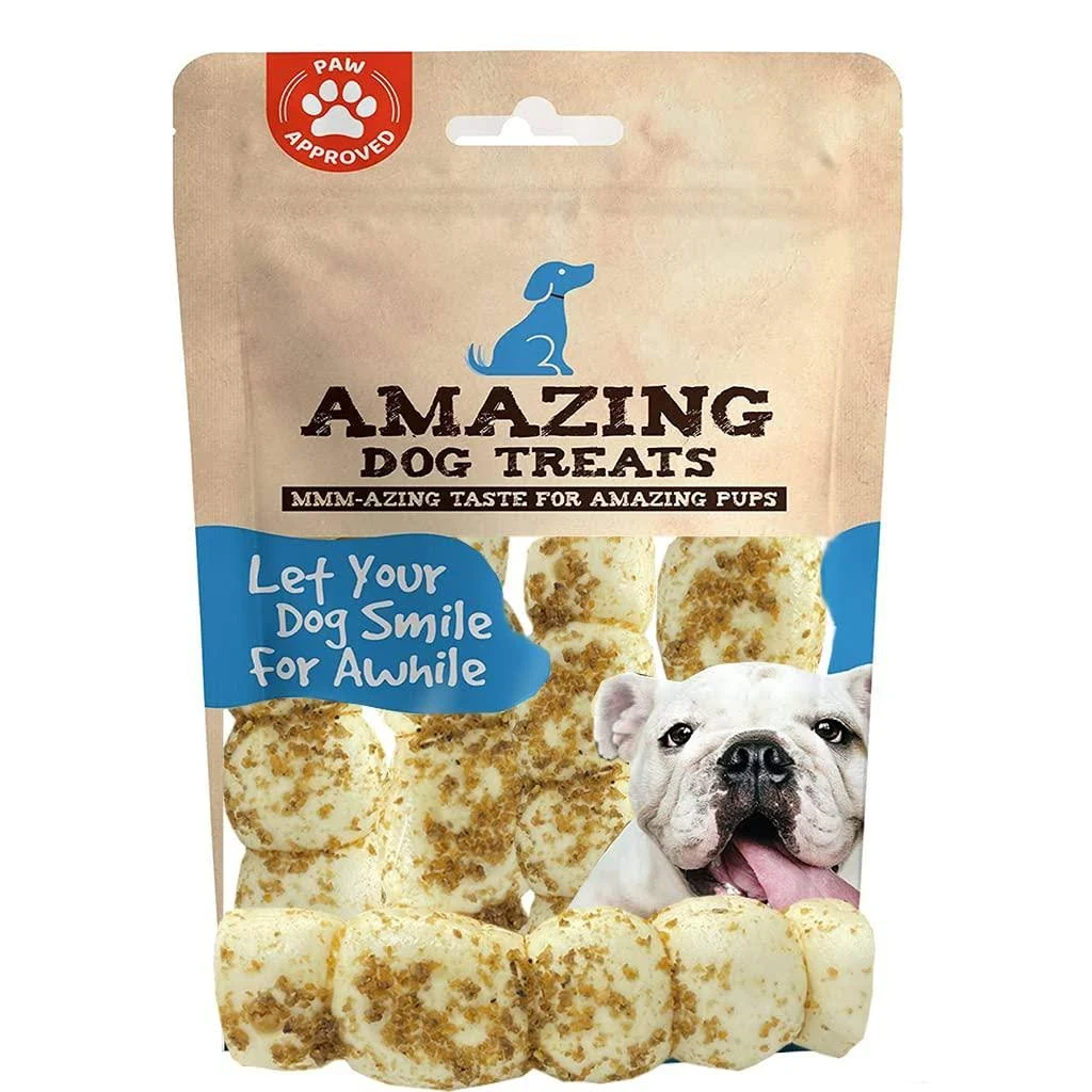 Amazing Dog Treats - Beef Cheek Rolls Mega Thick (Bully Dust Flavor, 10" - 6 Count) - Safe Rawhide Alternative Dog Chew - Great for Power Chewers - Long Lasting Dog Chew - Retriever Rolls for Dogs