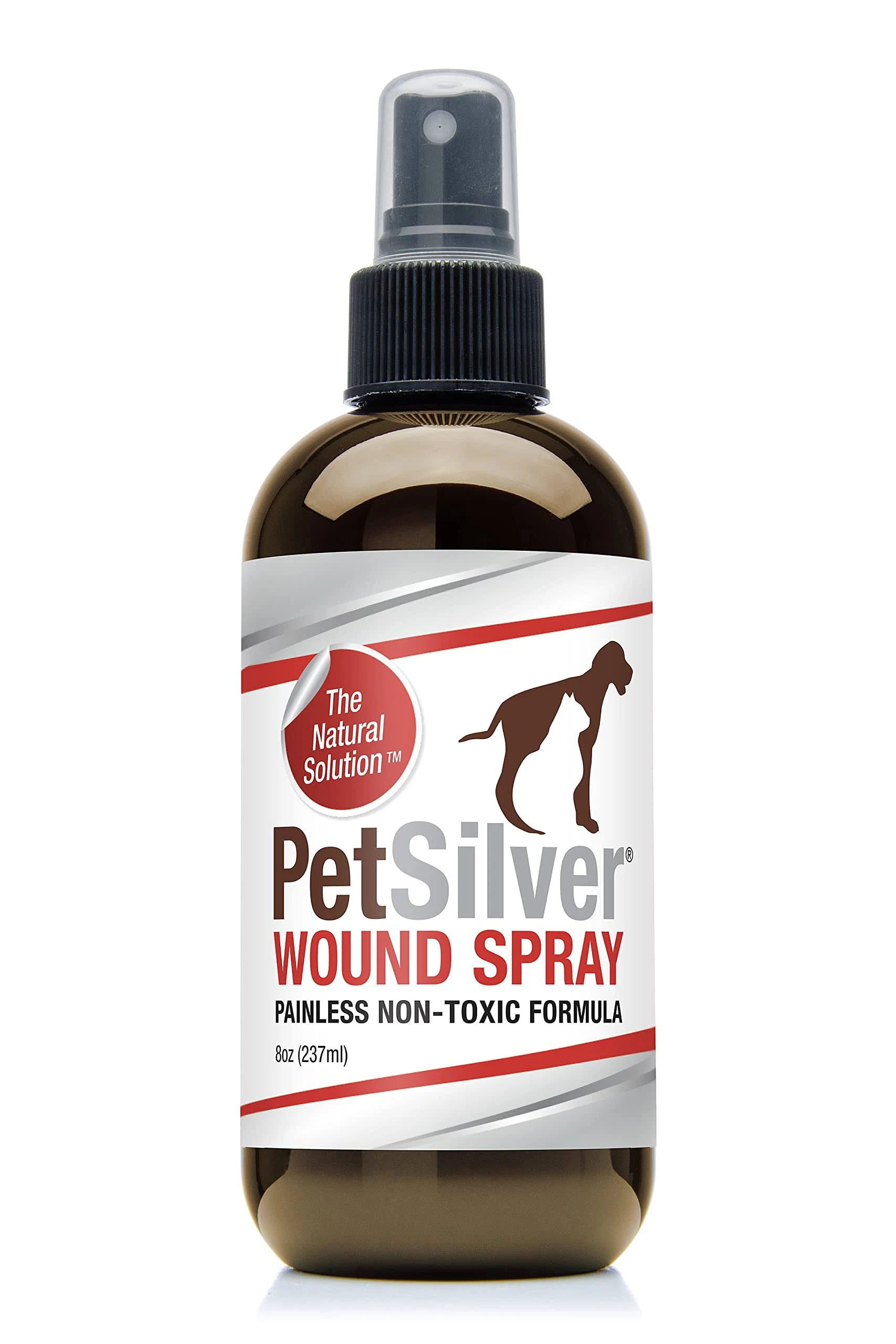 PetSilver Wound & Skin Spray - Chelated Silver, Superior to Colloidal Silver - Dog Wound Spray, Hot Spot, Allergy Relief for Dogs, Itch Spray for Cats - Natural Skin Soother - Made in USA - 8 fl oz