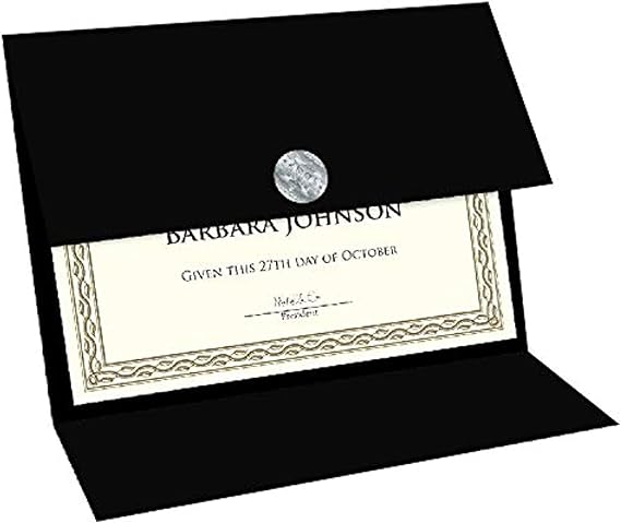 Geographics Recycled Certificate Holder - Black - 30% Recycled - 5 / Pack