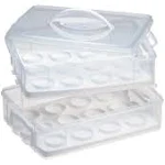 Snap &#039;N Stack Dessert Carrier with Lid - Holds 24 Cupcakes or Cookies, BPA-Free