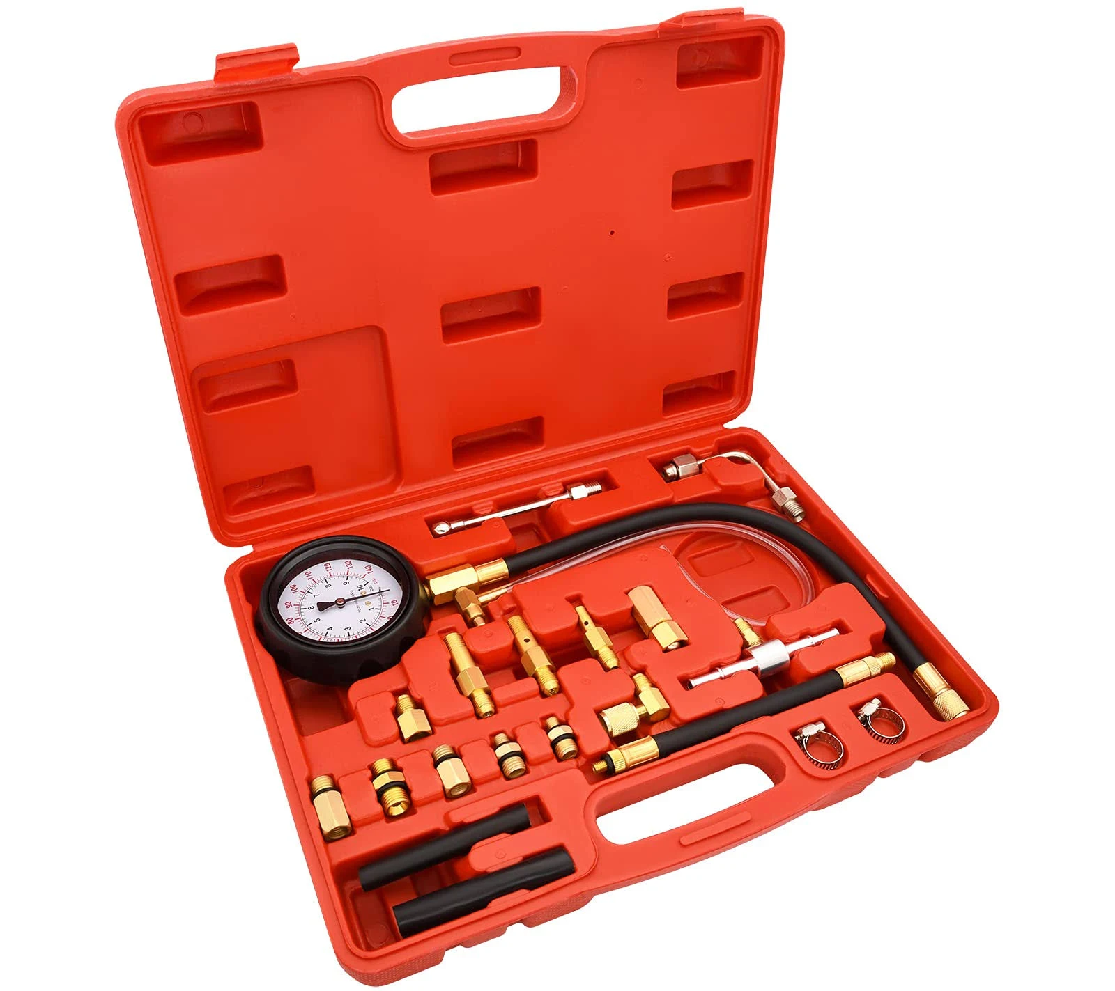 Fuel Pressure Gauge Kit, 0-140PSI Fuel Injector Injection Pump Pressure Tester G