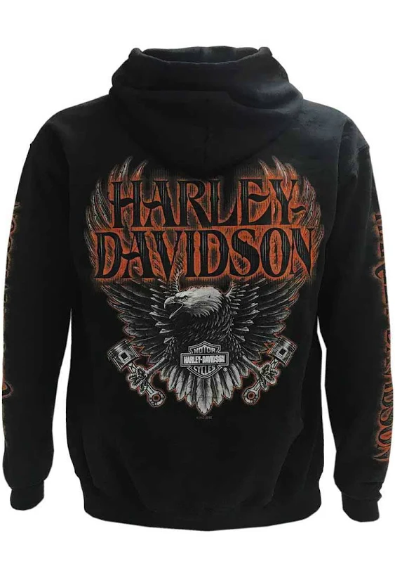 Harley-Davidson Men's Eagle Piston Long Sleeve Pullover Hoodie